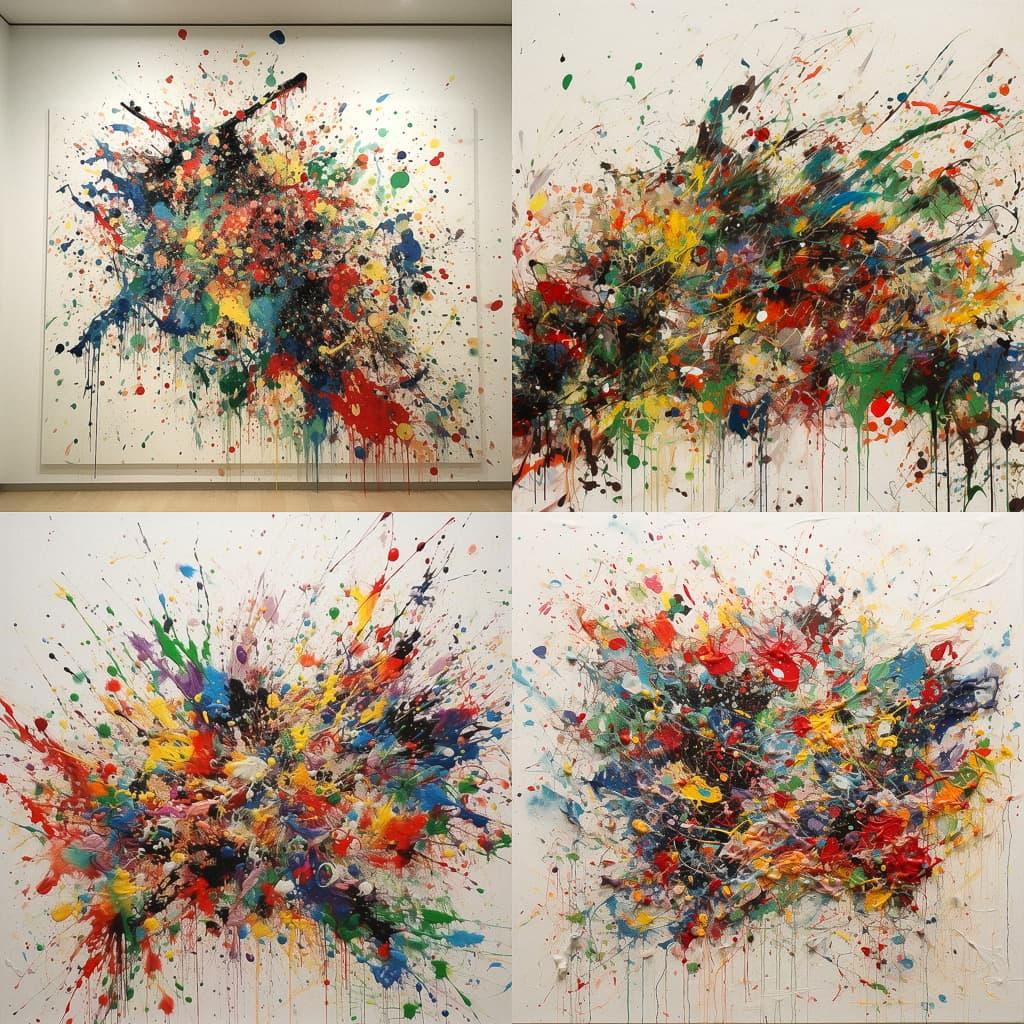 Shozo Shimamoto style, Midjourney V5, render 1 of 4