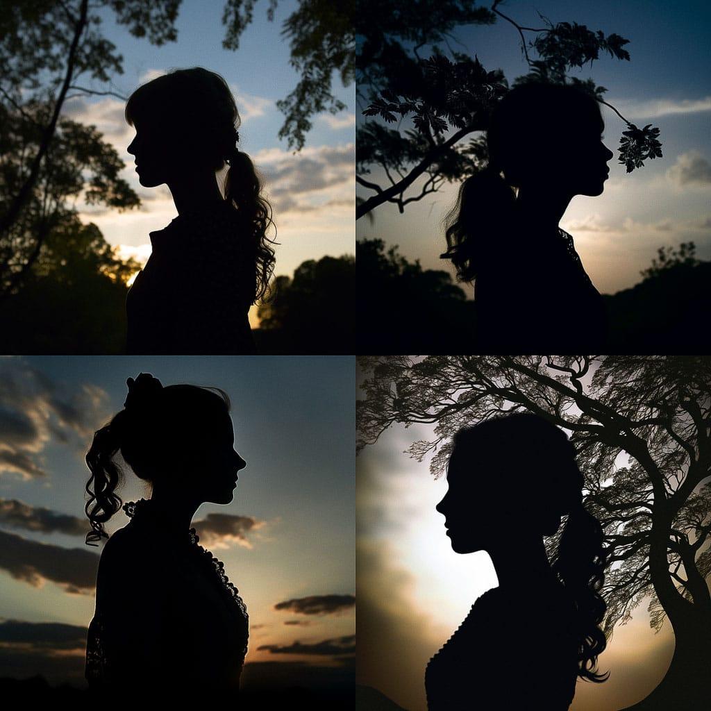 Silhouette style, Midjourney V5, render 1 of 4