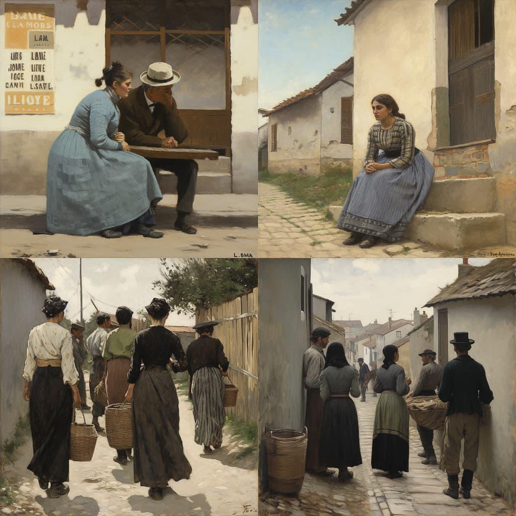 Silvestro Lega style, Midjourney V5, render 1 of 4