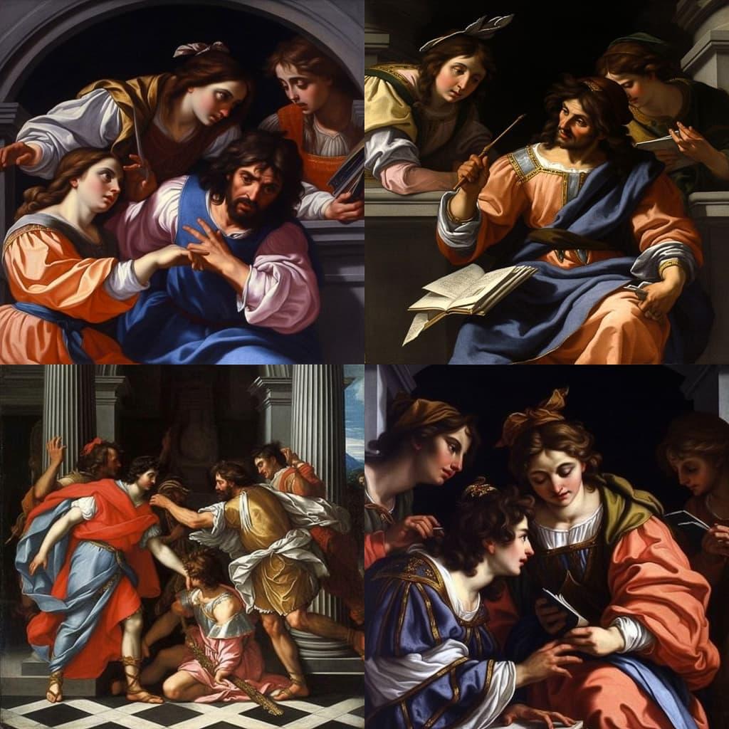 Simon Vouet style, Midjourney V5, render 1 of 4