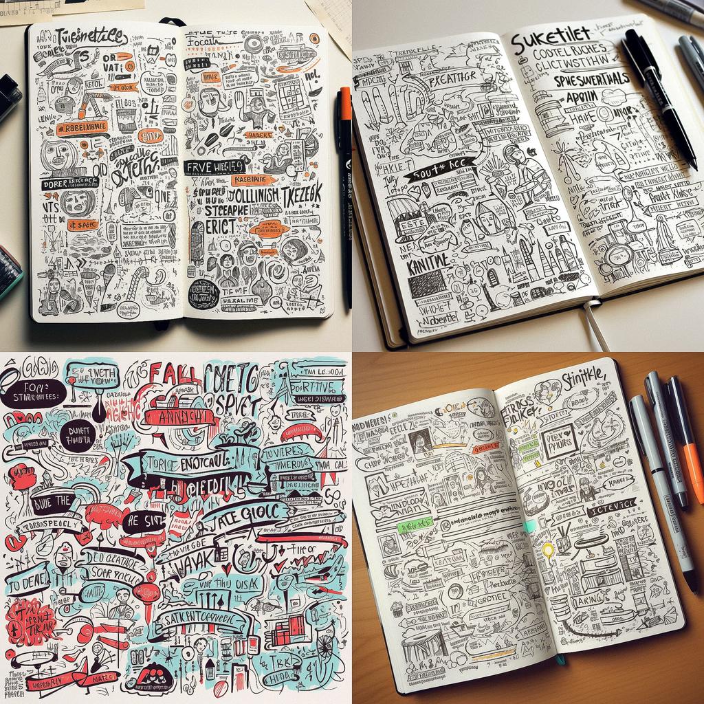 Sketchnote style style, Midjourney V5, render 1 of 4