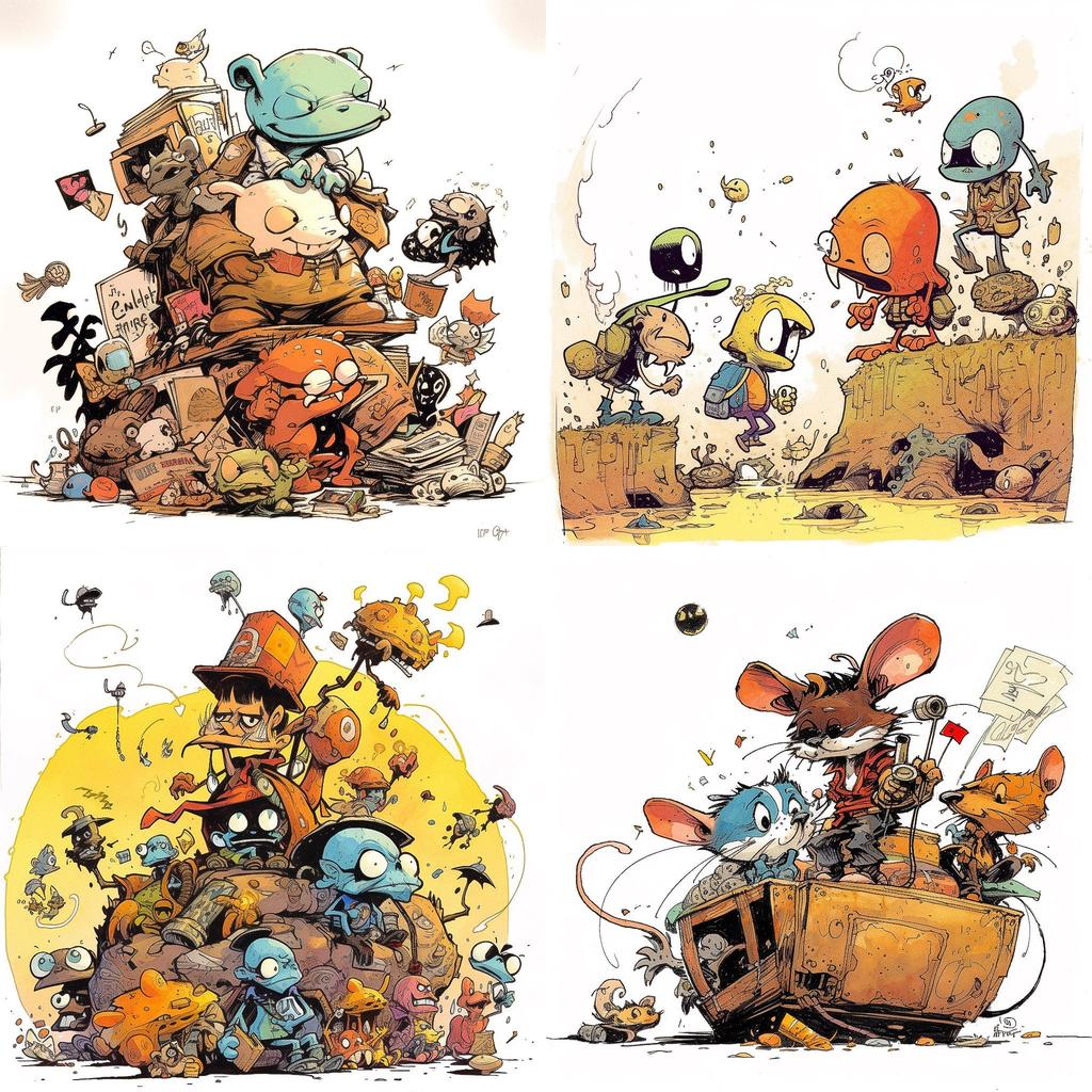 Skottie Young style, Midjourney V5, render 1 of 4
