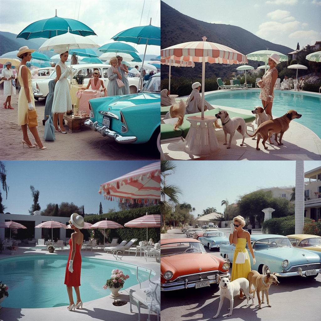Slim Aarons style, Midjourney V5, render 1 of 4