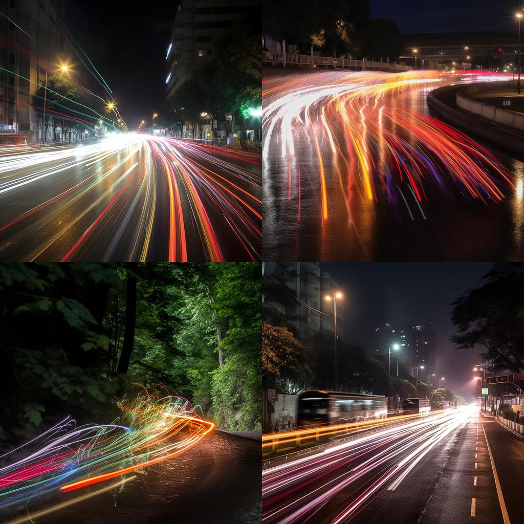 Slow shutter speed style, Midjourney V5, render 1 of 4