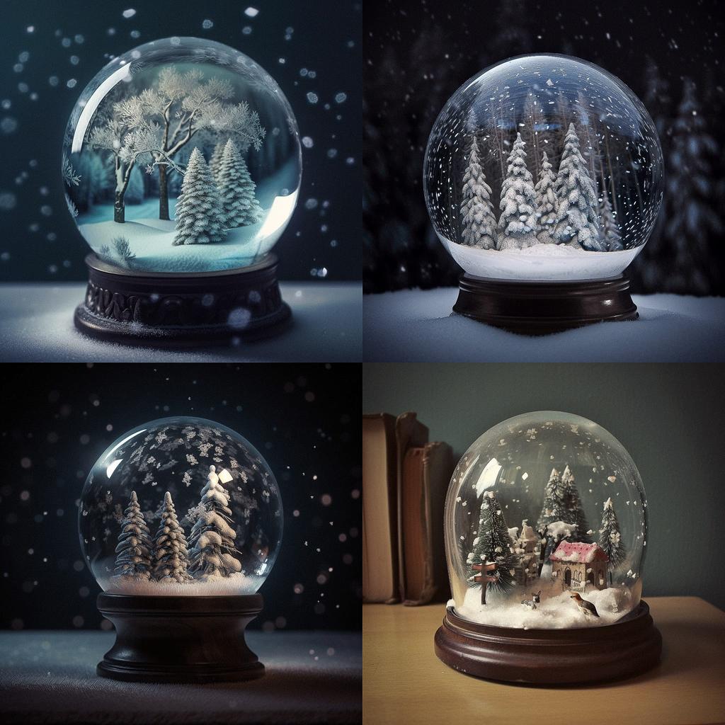 Snowglobe style, Midjourney V5, render 1 of 4