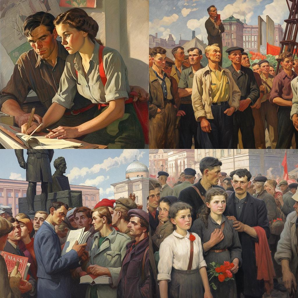 Socialist realism style, Midjourney V5, render 1 of 4