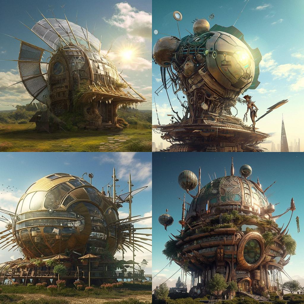 Solarpunk style, Midjourney V5, render 1 of 4