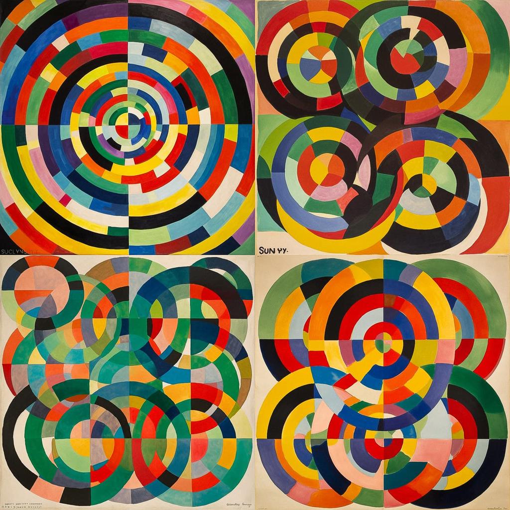 Sonia Delaunay style, Midjourney V5, render 1 of 4