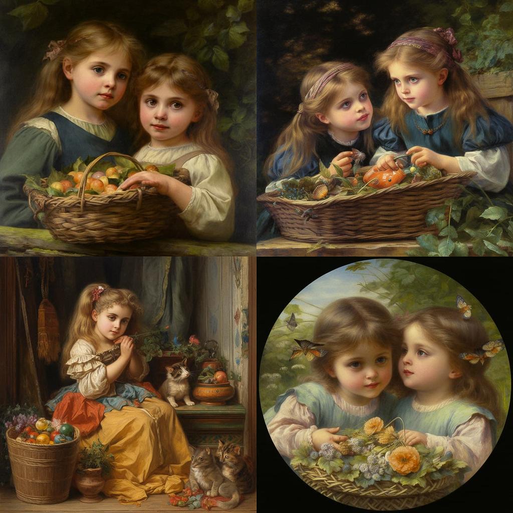 Sophie Gengembre Anderson style, Midjourney V5, render 1 of 4