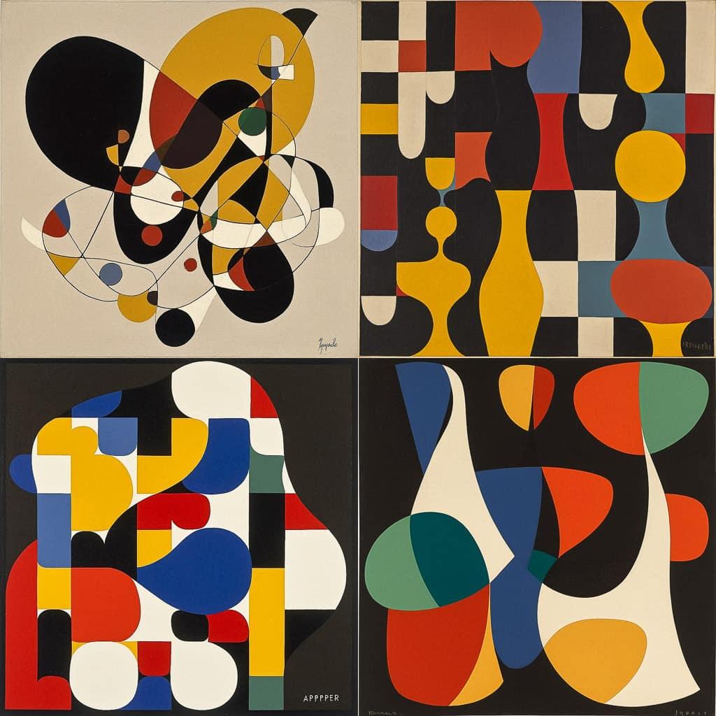 Sophie Taeuber-Arp style, Midjourney V5, render 1 of 4