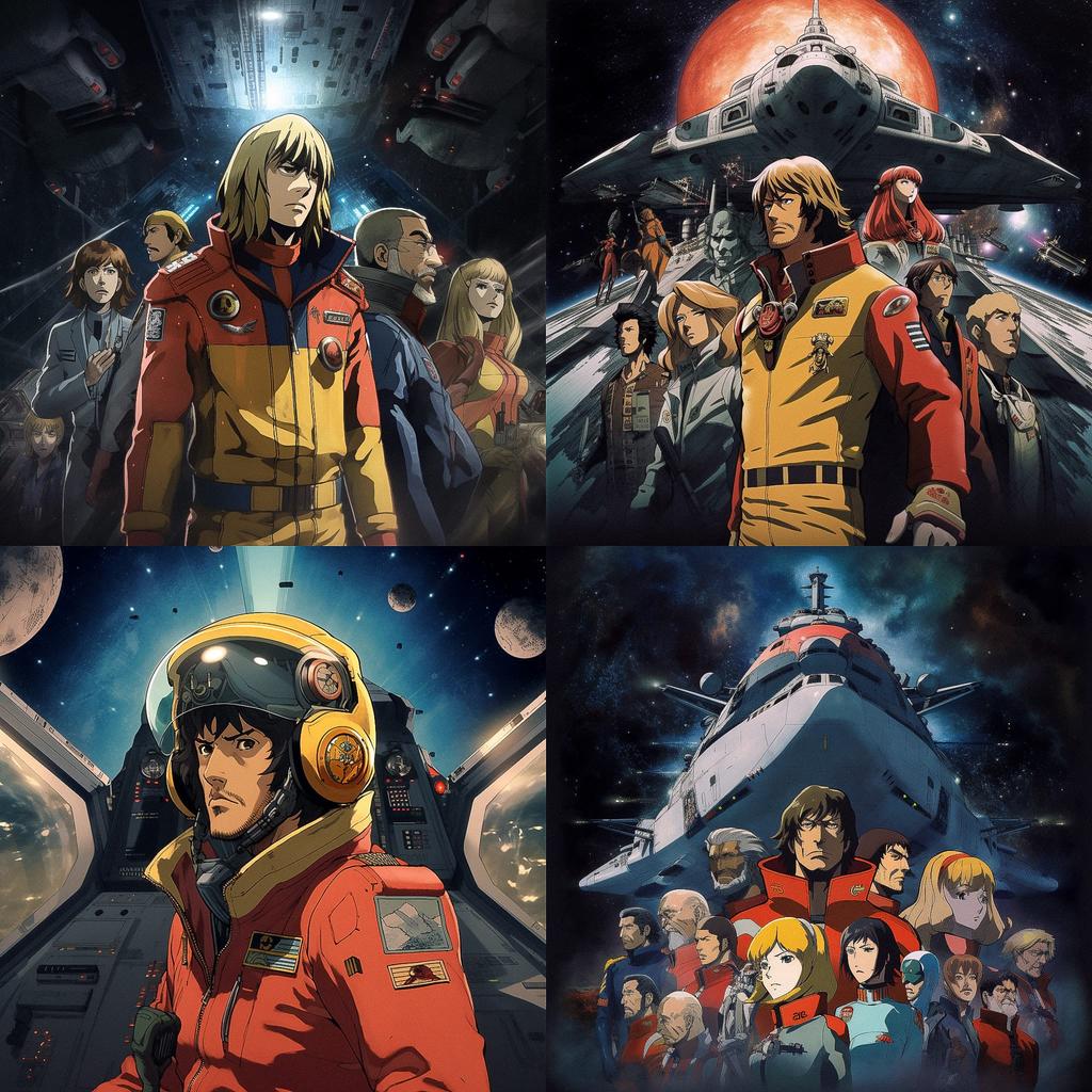Space Battleship Yamato style, Midjourney V5, render 1 of 4