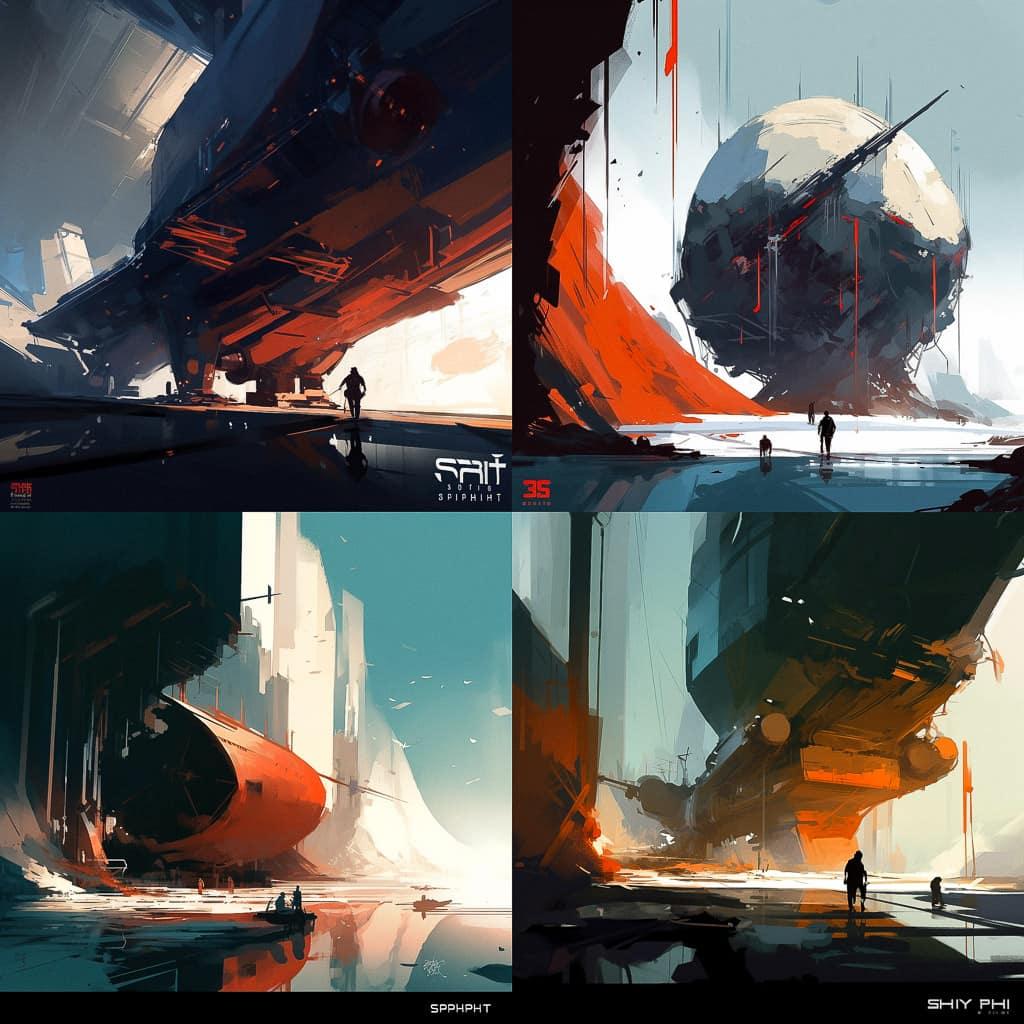 Sparth style, Midjourney V5, render 1 of 4