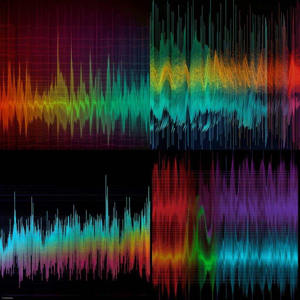 Spectrogram style, Midjourney V5, render 1 of 4