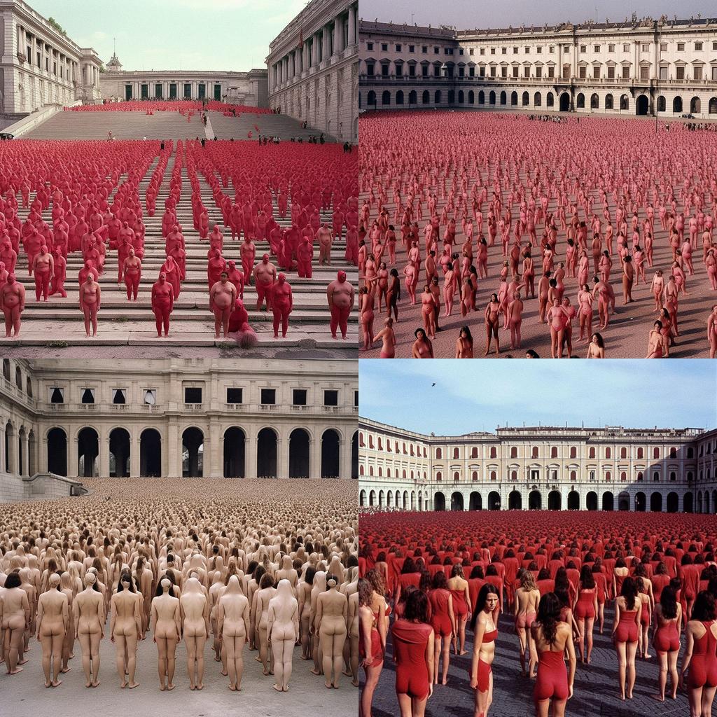 Spencer Tunick style, Midjourney V5, render 1 of 4