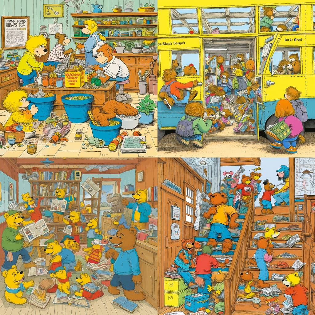 Stan Berenstain style, Midjourney V5, render 1 of 4