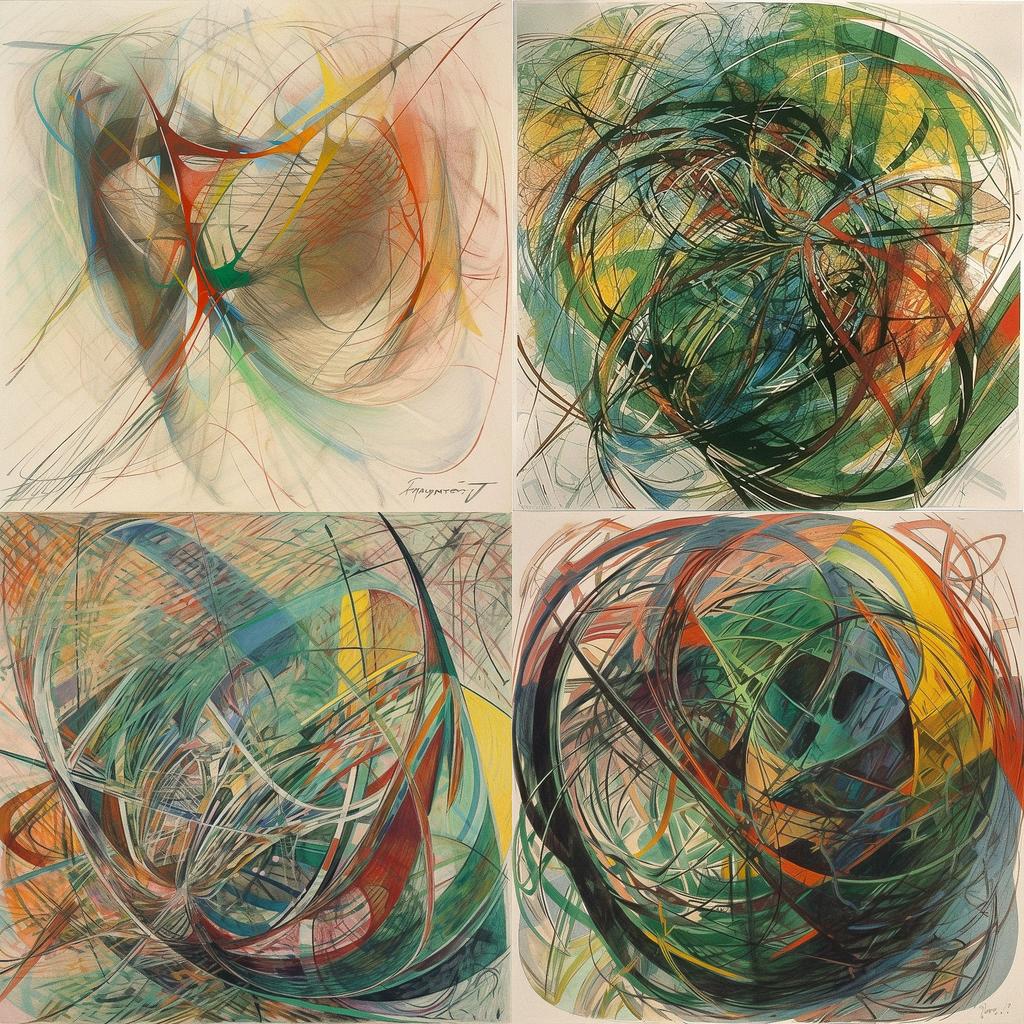 Stanley William Hayter style, Midjourney V5, render 1 of 4