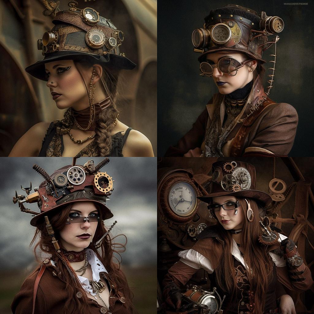 Steampunk style, Midjourney V5, render 1 of 4