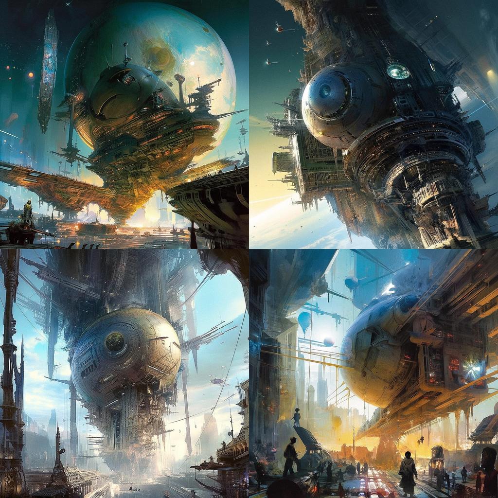 Stephan Martiniere style, Midjourney V5, render 1 of 4