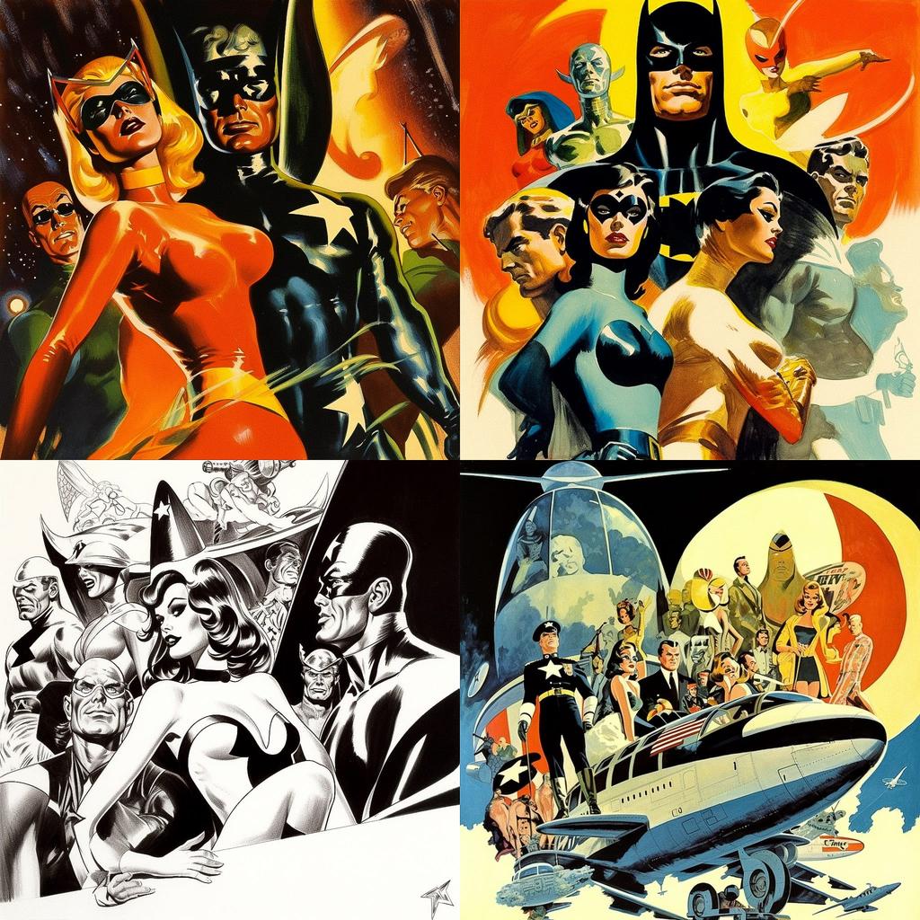 Steve Rude style, Midjourney V5, render 1 of 4