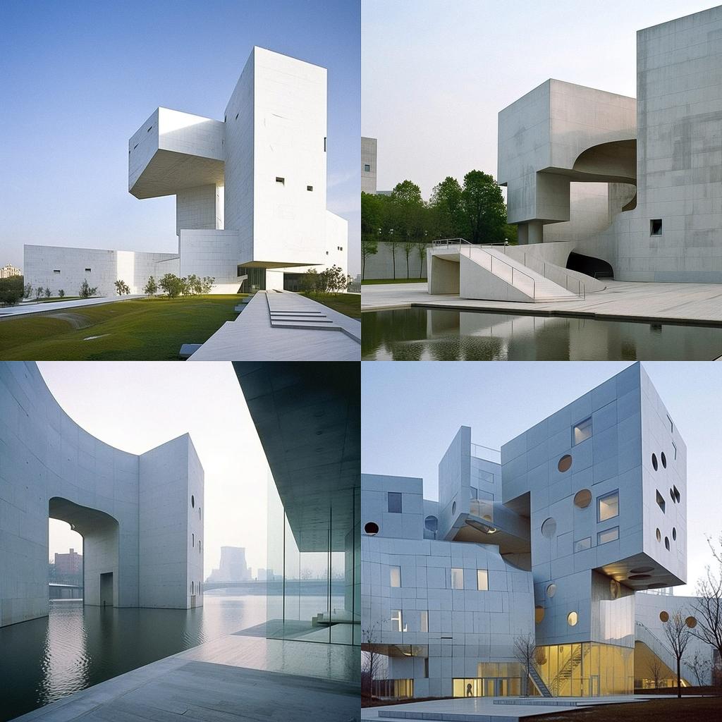 Steven Holl style, Midjourney V5, render 1 of 4