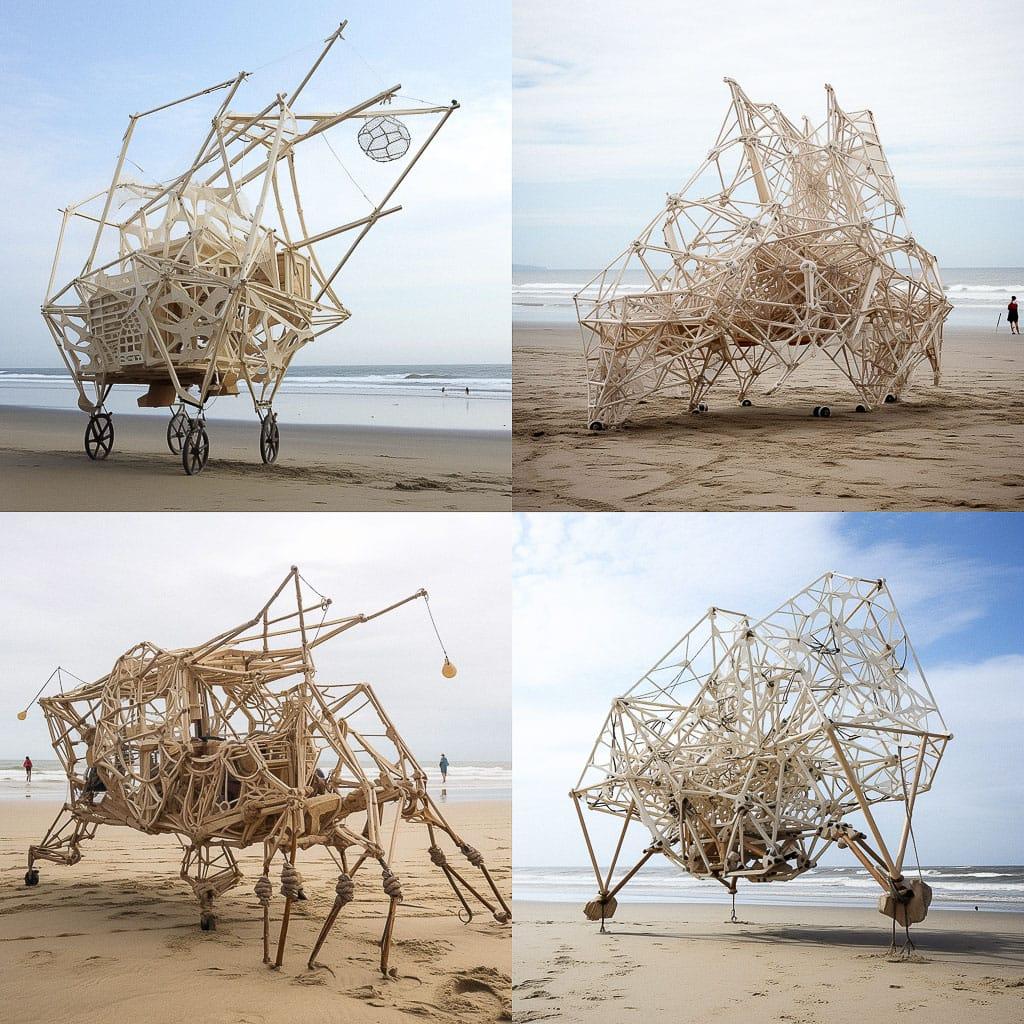 Strandbeest style, Midjourney V5, render 1 of 4