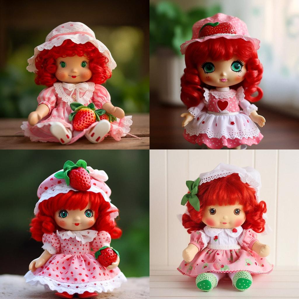 Strawberry Shortcake doll style, Midjourney V5, render 1 of 4