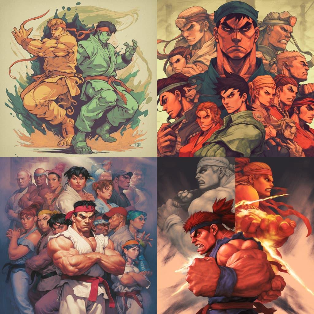 Street Fighter style, Midjourney V5, render 1 of 4
