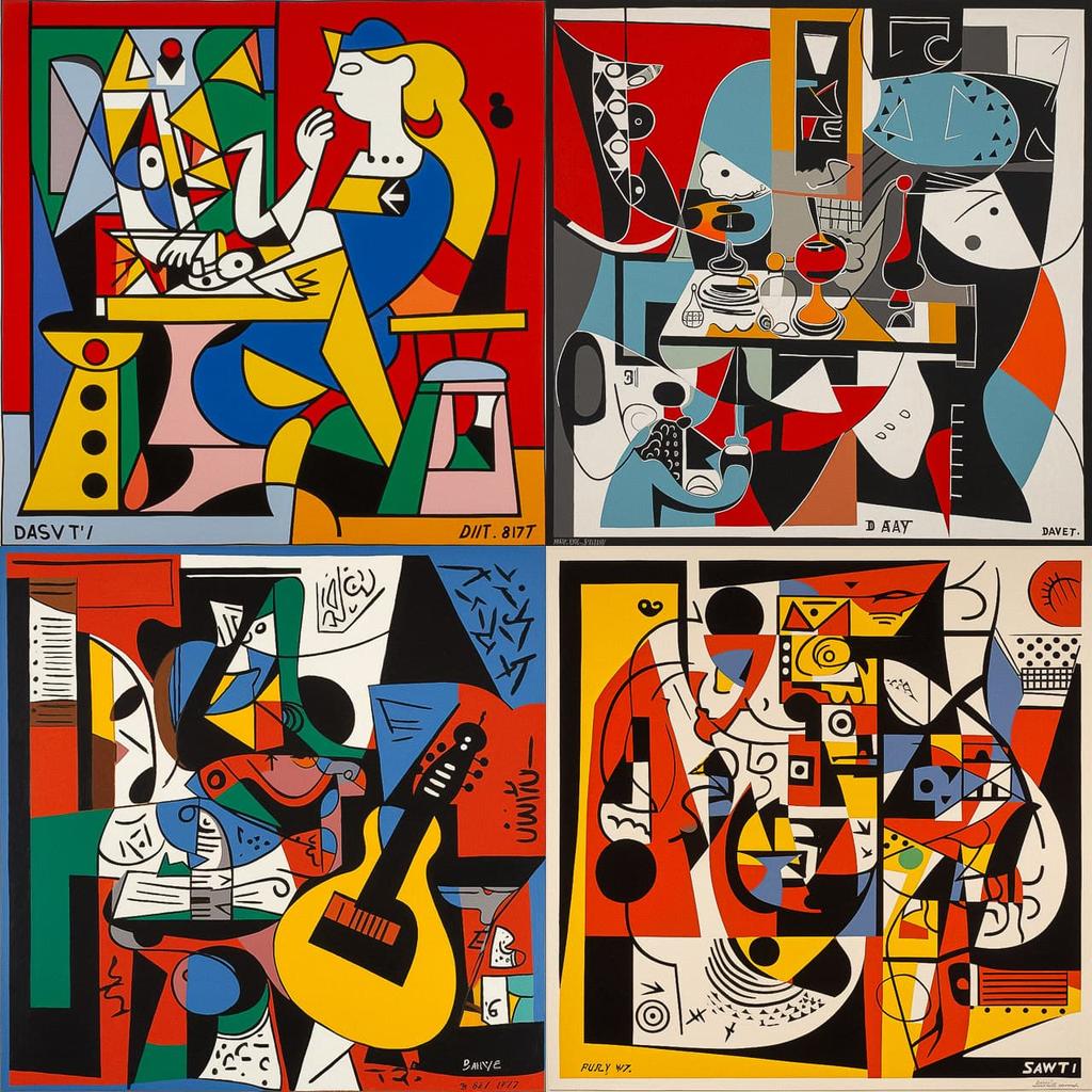 Stuart Davis style, Midjourney V5, render 1 of 4