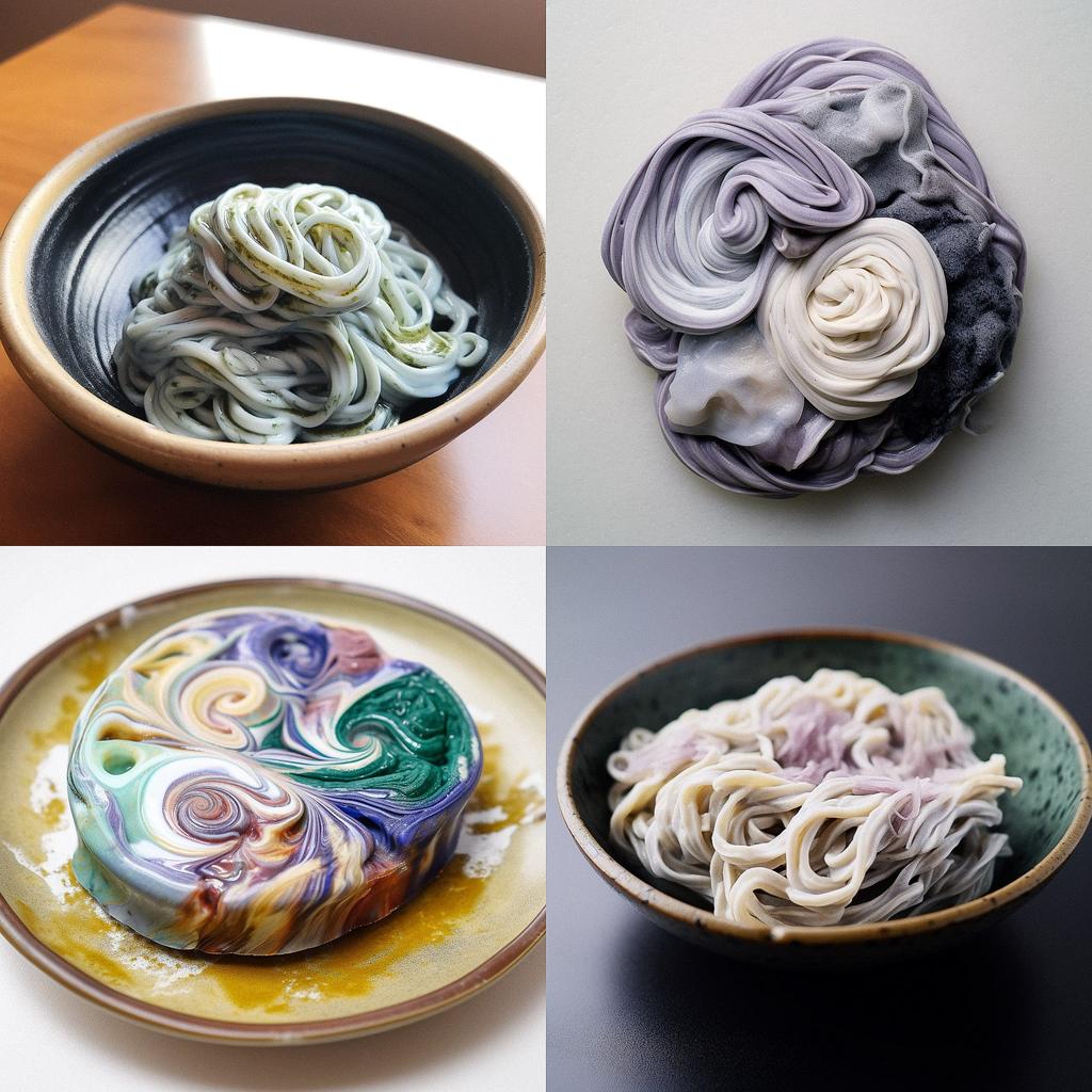 Suminagashi style, Midjourney V5, render 1 of 4