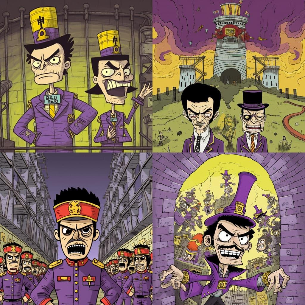 Superjail! style, Midjourney V5, render 1 of 4