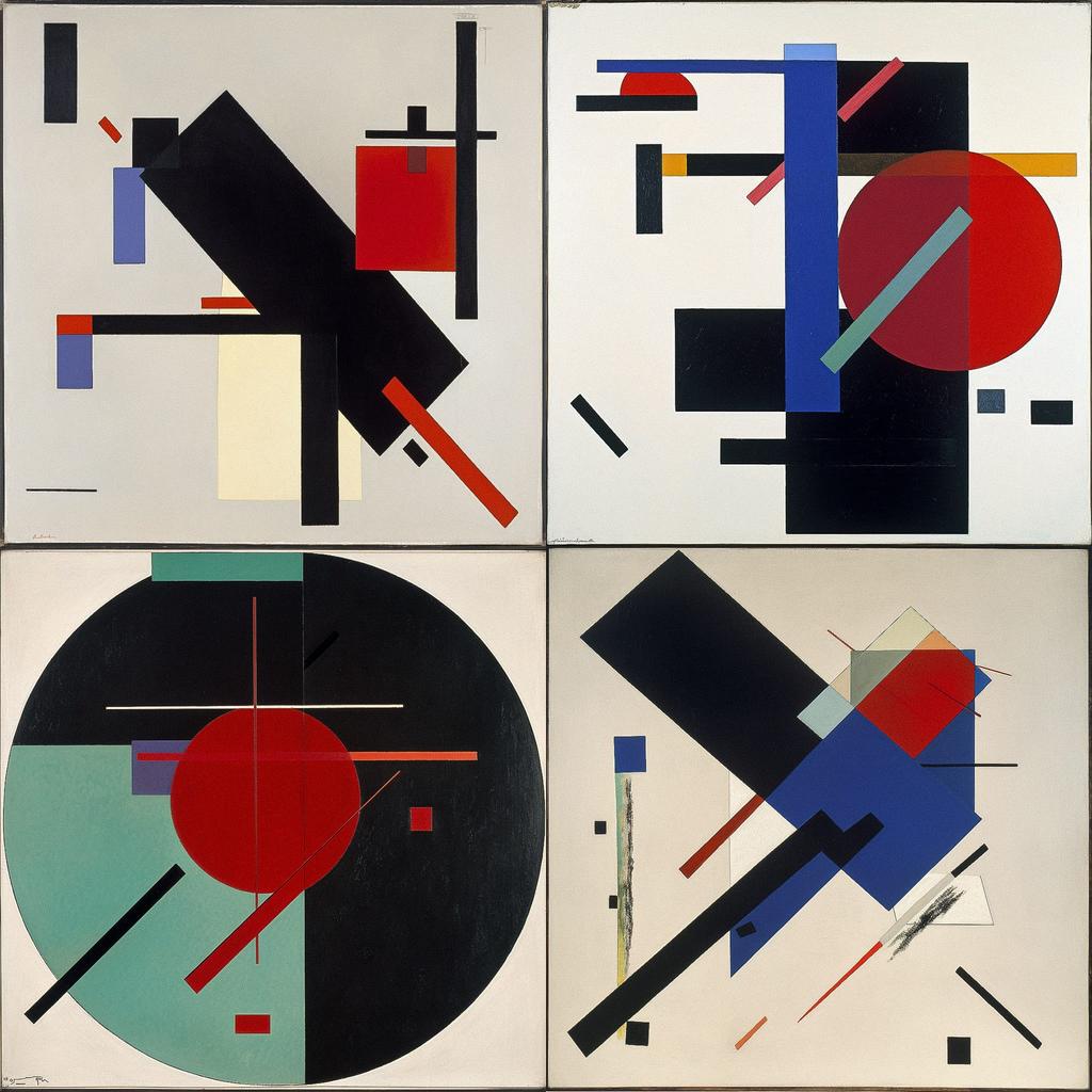 Suprematism style, Midjourney V5, render 1 of 4