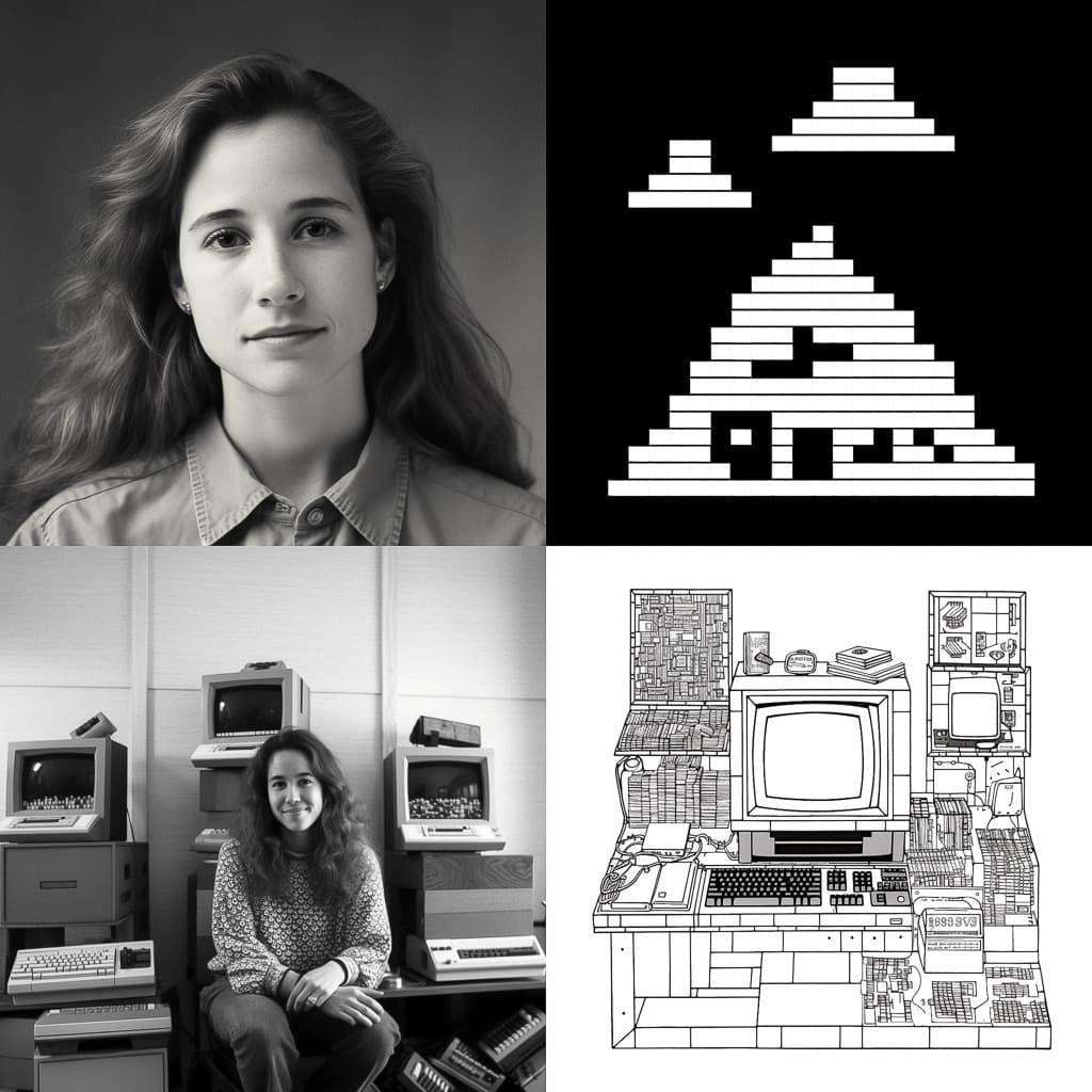 Susan Kare style, Midjourney V5, render 1 of 4