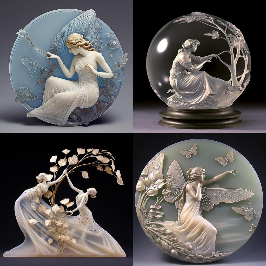 Suzanne Lalique style, Midjourney V5, render 1 of 4