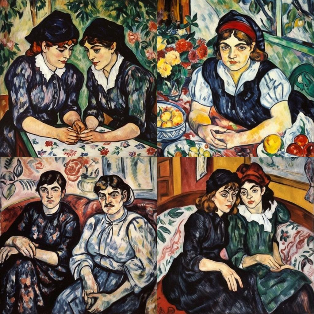 Suzanne Valadon style, Midjourney V5, render 1 of 4