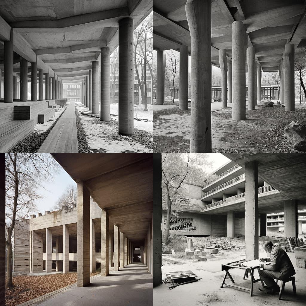 Sverre Fehn style, Midjourney V5, render 1 of 4