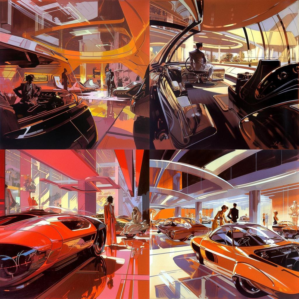 Syd Mead style, Midjourney V5, render 1 of 4