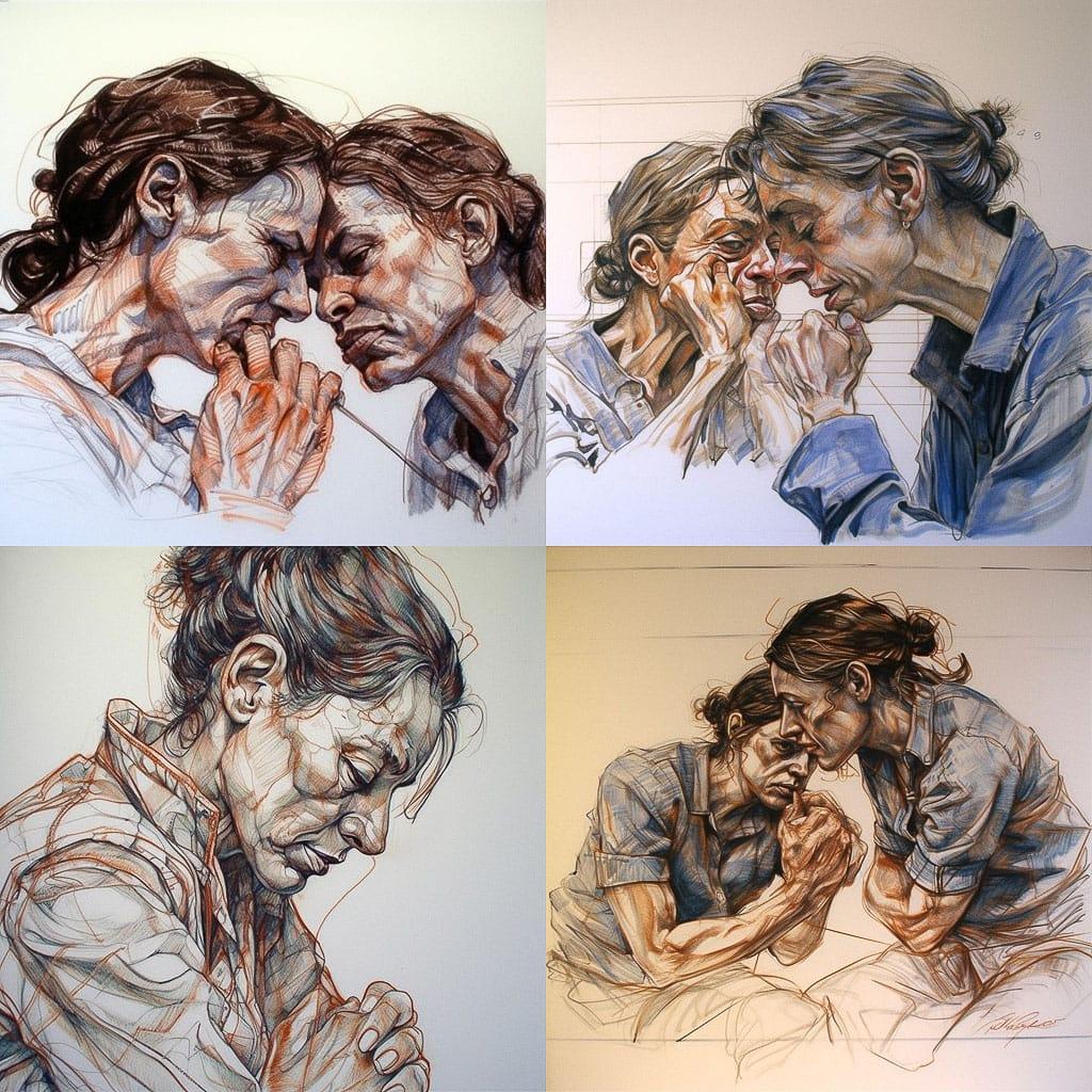 Sylvie Guillot style, Midjourney V5, render 1 of 4