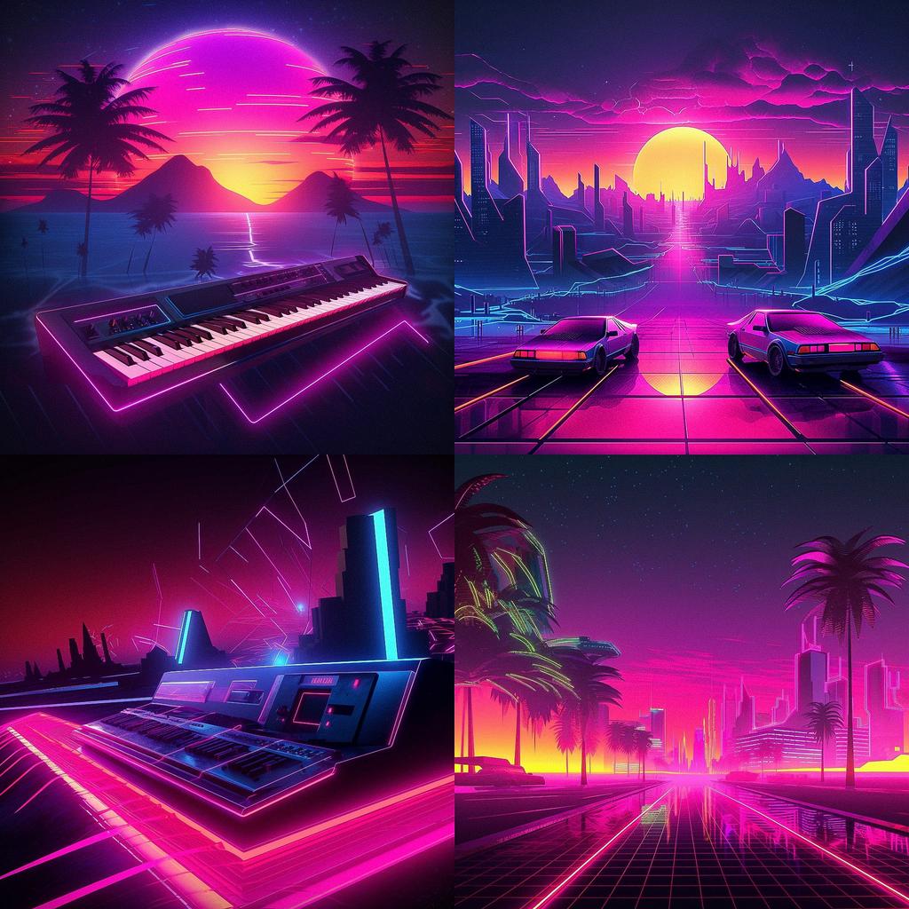 Synthwave style, Midjourney V5, render 1 of 4