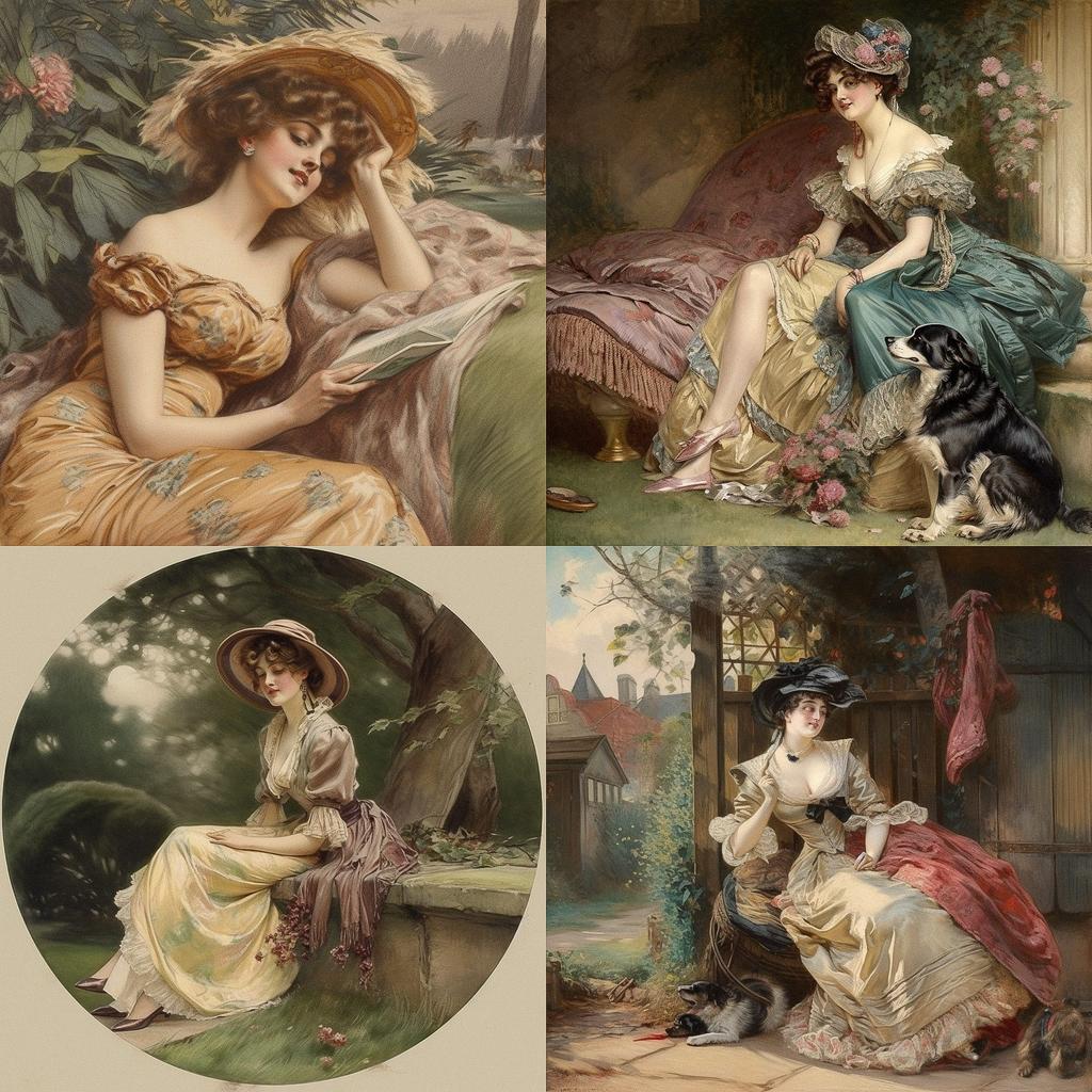 Talbot Hughes style, Midjourney V5, render 1 of 4