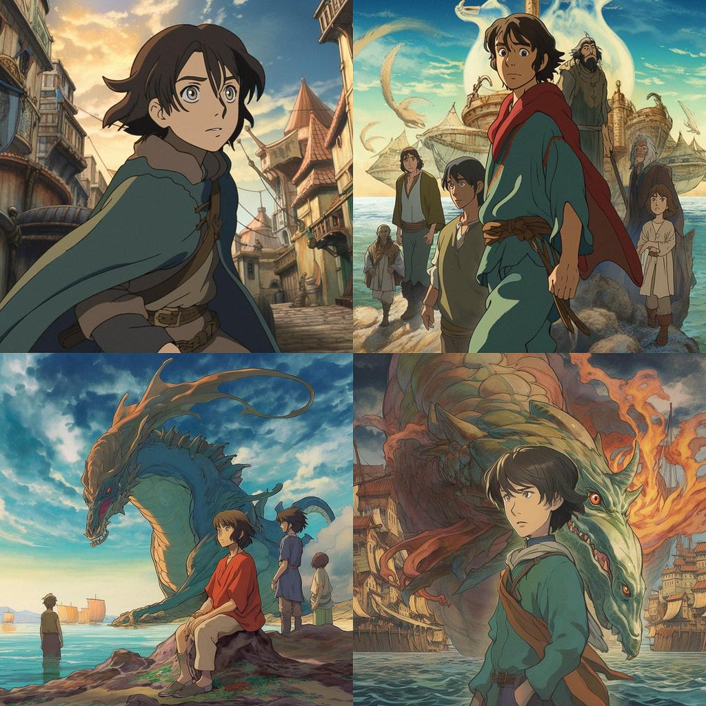 Tales from Earthsea style, Midjourney V5, render 1 of 4