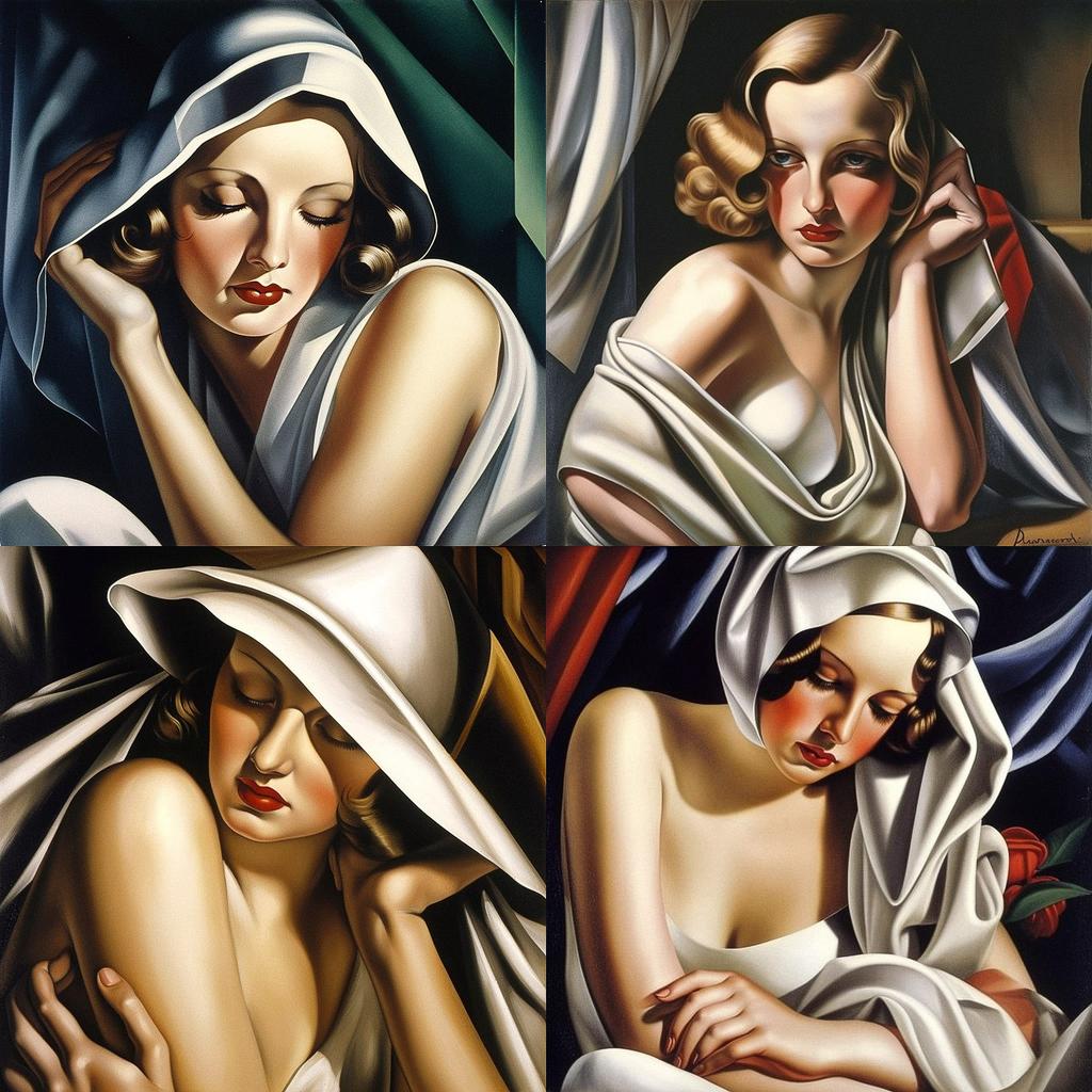 Tamara de Lempicka style, Midjourney V5, render 1 of 4
