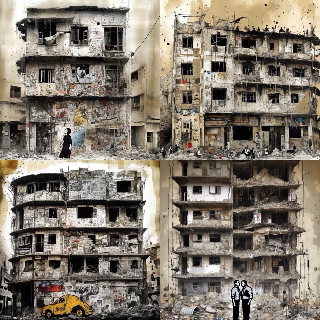 Tammam Azzam style, Midjourney V5, render 1 of 4