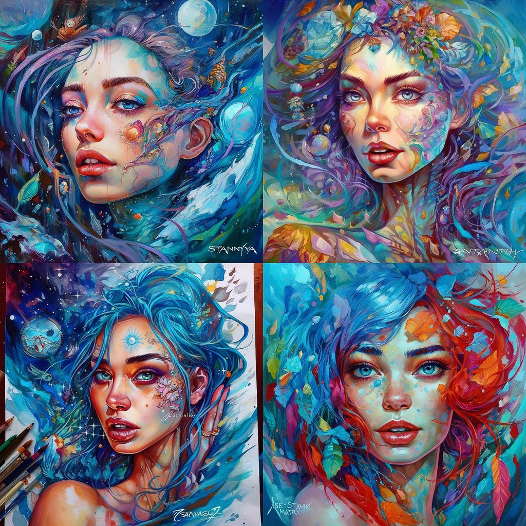 Tanya Shatseva style, Midjourney V5, render 1 of 4