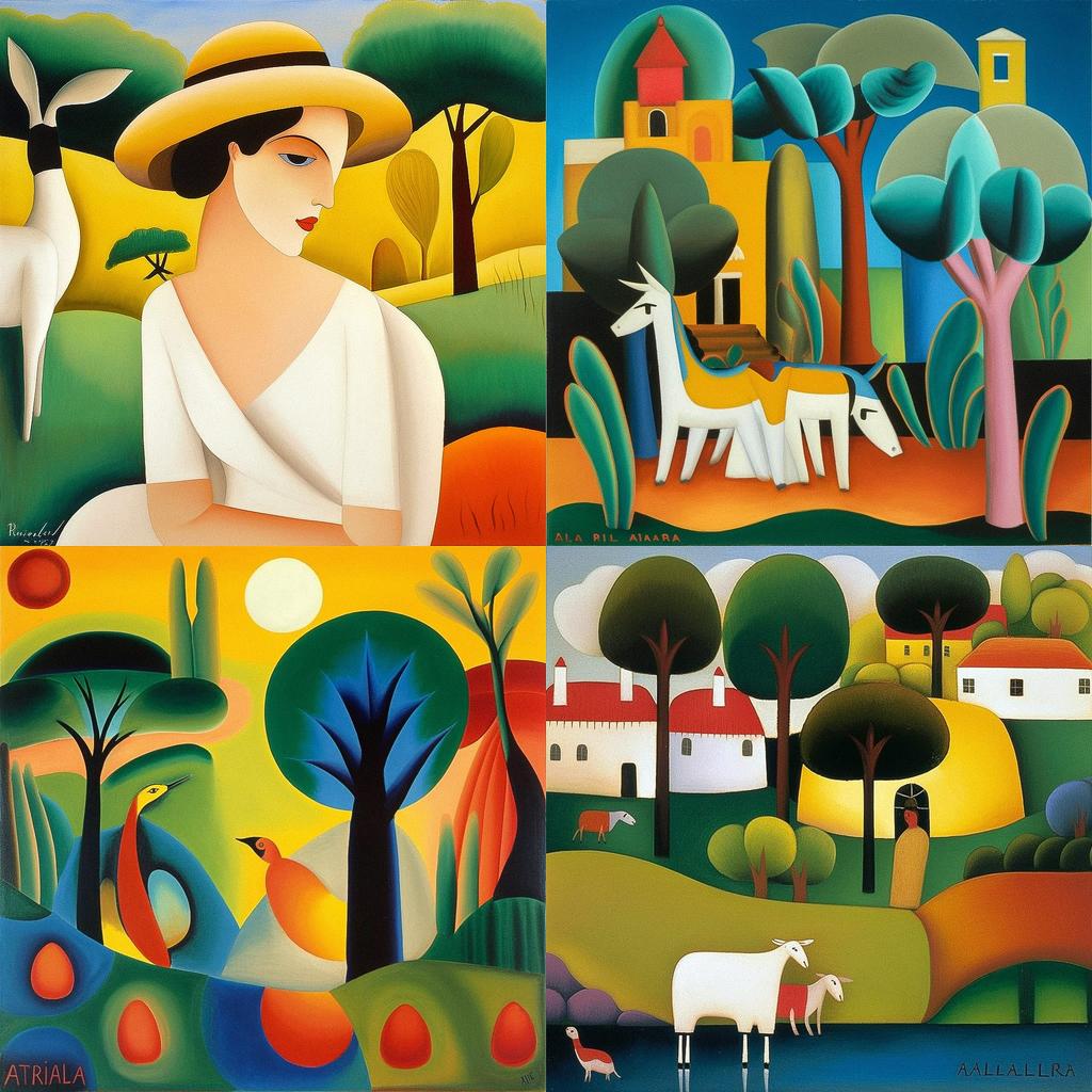 Tarsila do Amaral style, Midjourney V5, render 1 of 4