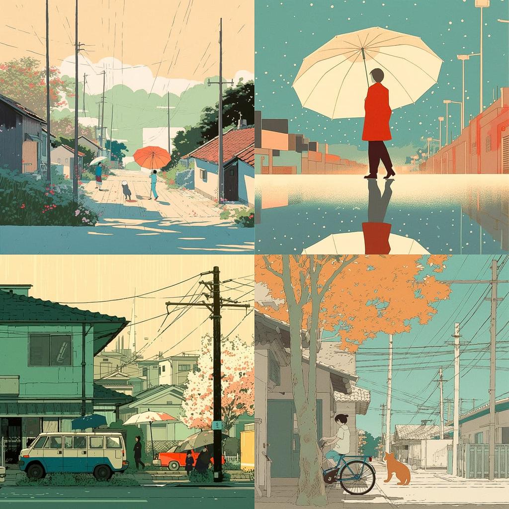 Tatsuro Kiuchi style, Midjourney V5, render 1 of 4