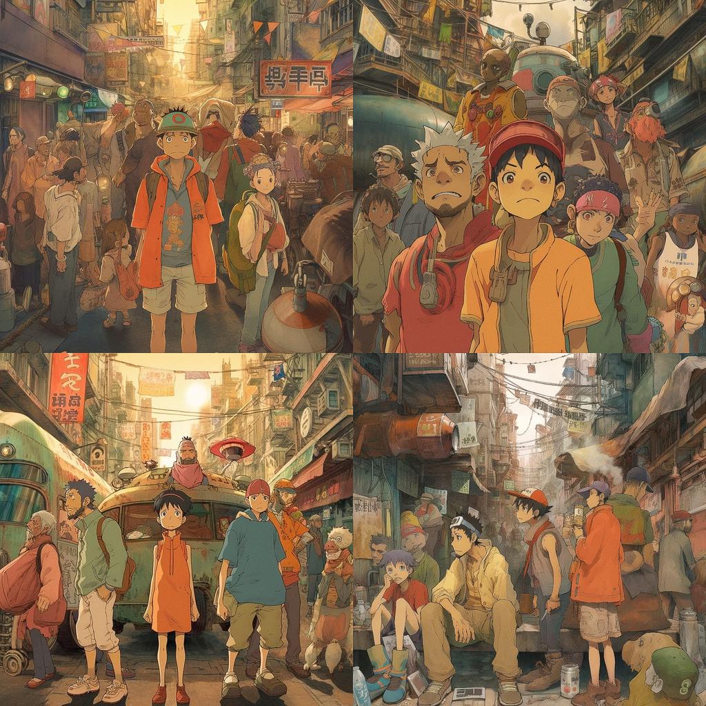 Tekkonkinkreet style, Midjourney V5, render 1 of 4