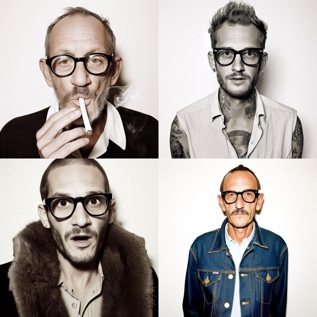Terry Richardson style, Midjourney V5, render 1 of 4
