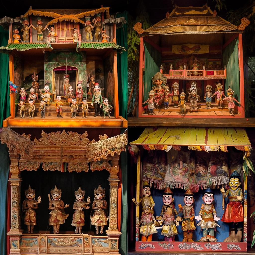 Thai puppet theater style, Midjourney V5, render 1 of 4