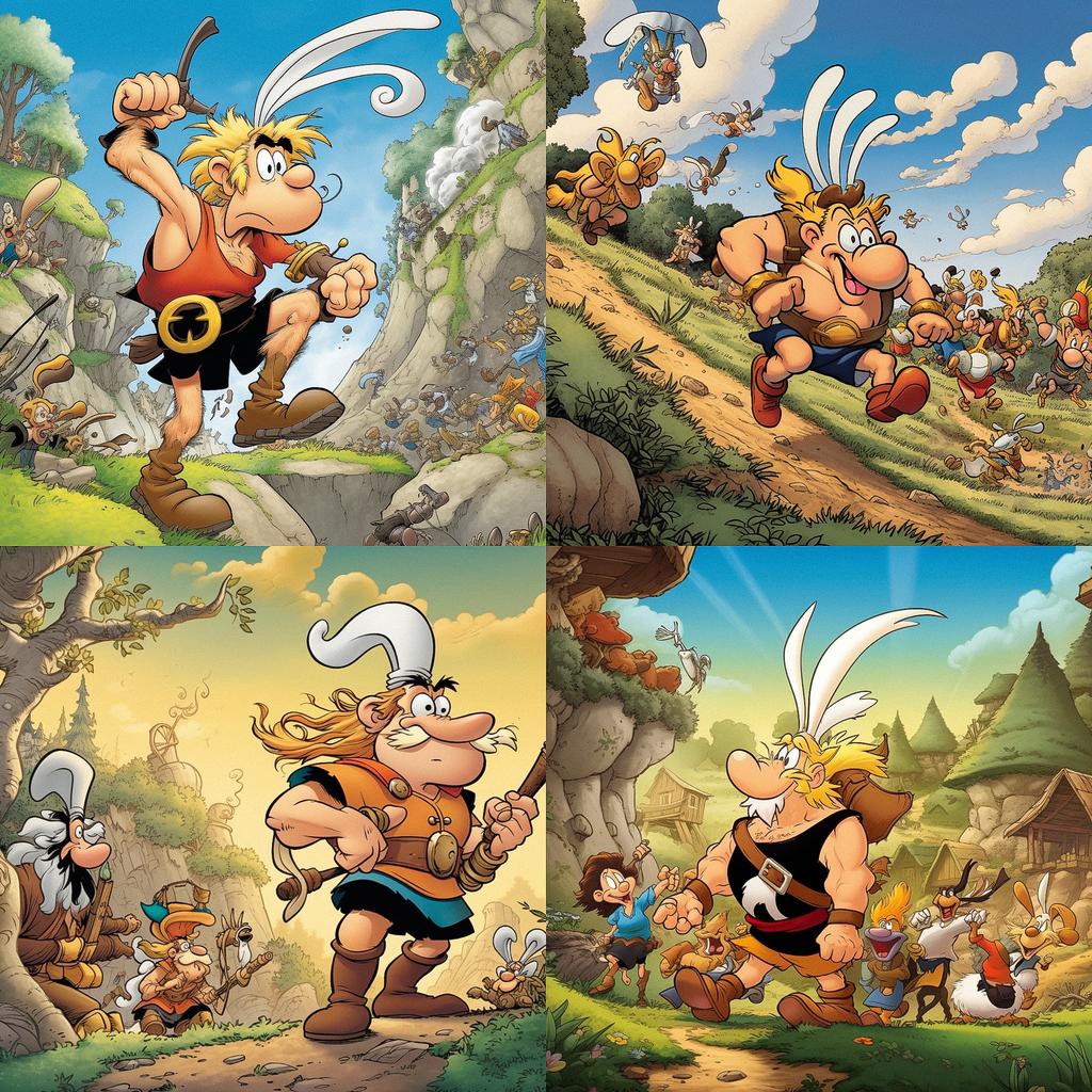 The Adventures of Asterix style, Midjourney V5, render 1 of 4