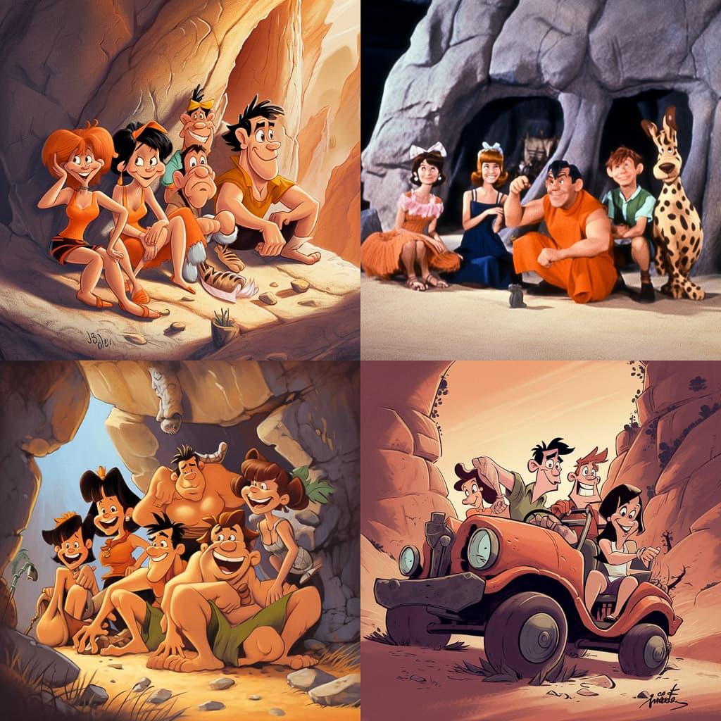 The Flintstones style, Midjourney V5, render 1 of 4